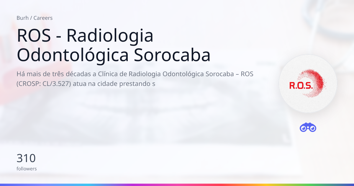 Burh - Trabalhe em ROS - Radiologia Odontológica...