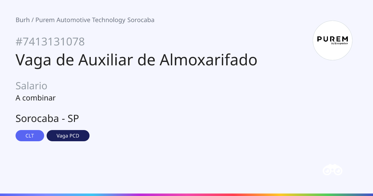 Purem Rakovnik Purem Automotive Technology Sorocaba - Auxiliar de...